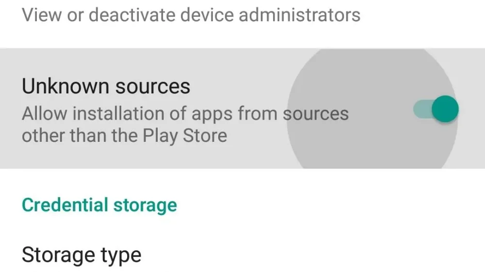 Android Unknown Sources Security Permission Settings for Khela88 APK